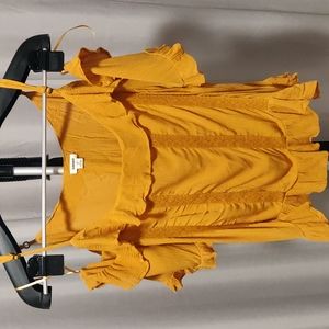 Golden cold shoulder blouse